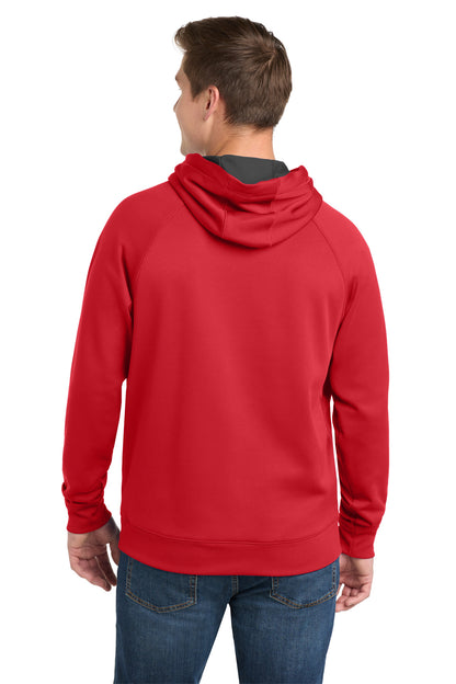 True Red Sport-Tek Tech Fleece Hooded Sweatshirt. ST250 plain
