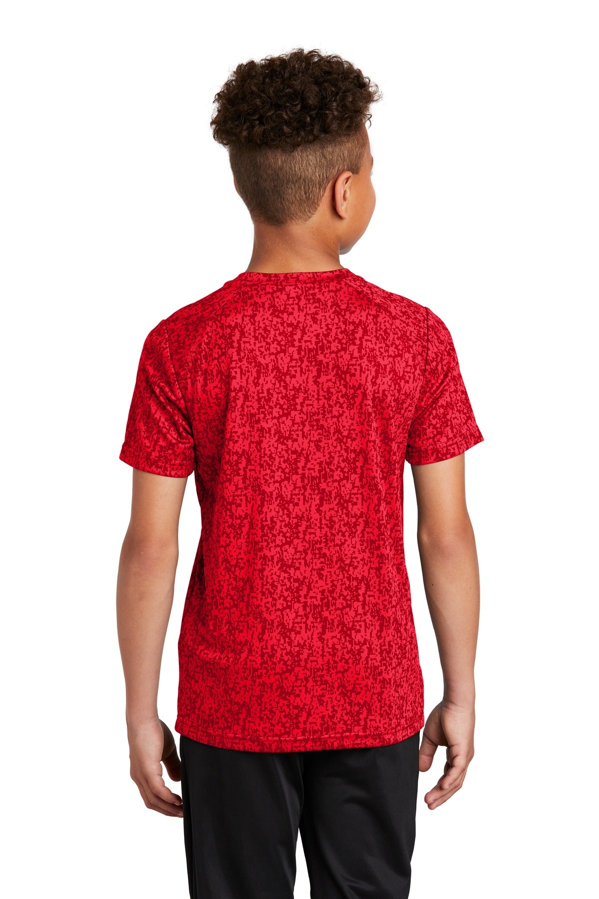 True Red Sport-Tek Youth Digi Camo Tee. YST460 plain