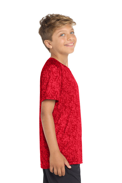 True Red Sport-Tek Youth Digi Camo Tee. YST460 plain