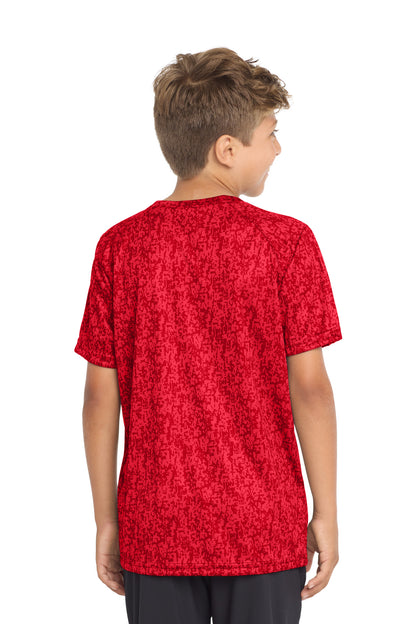 True Red Sport-Tek Youth Digi Camo Tee. YST460 plain