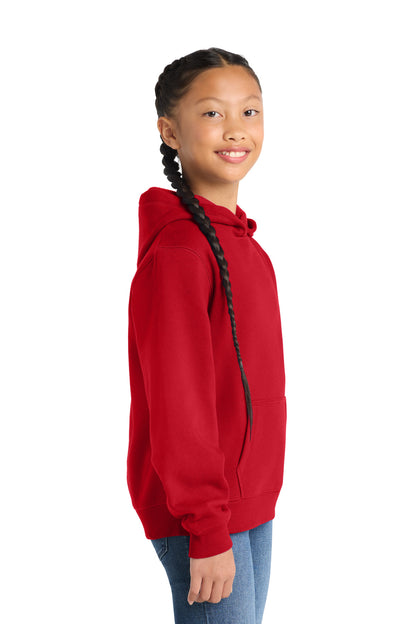 True Red Sport-Tek Youth Pullover Hooded Sweatshirt. YST254 plain