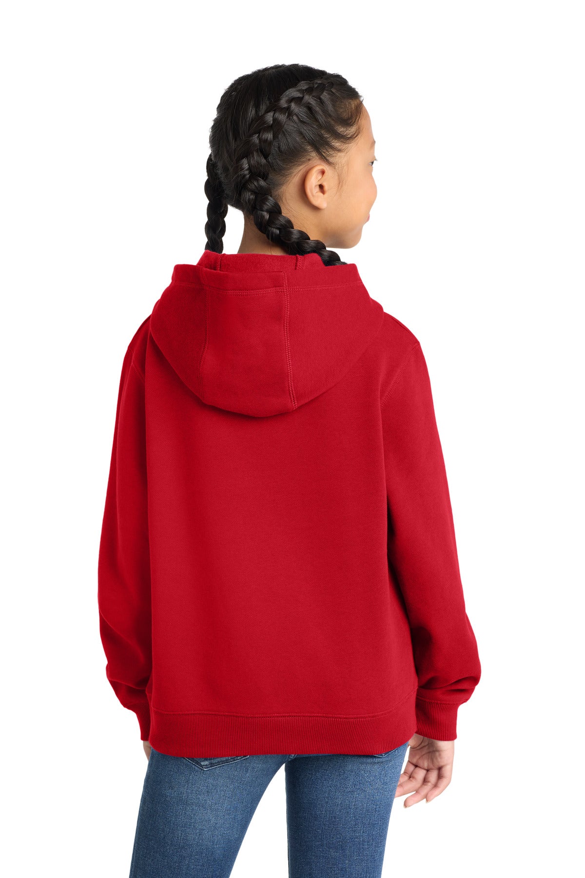 True Red Sport-Tek Youth Pullover Hooded Sweatshirt. YST254 plain
