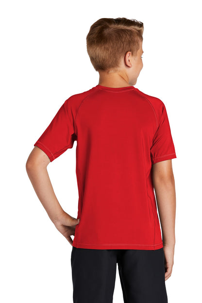 True Red Sport-Tek Youth Rashguard Tee. YST470 plain
