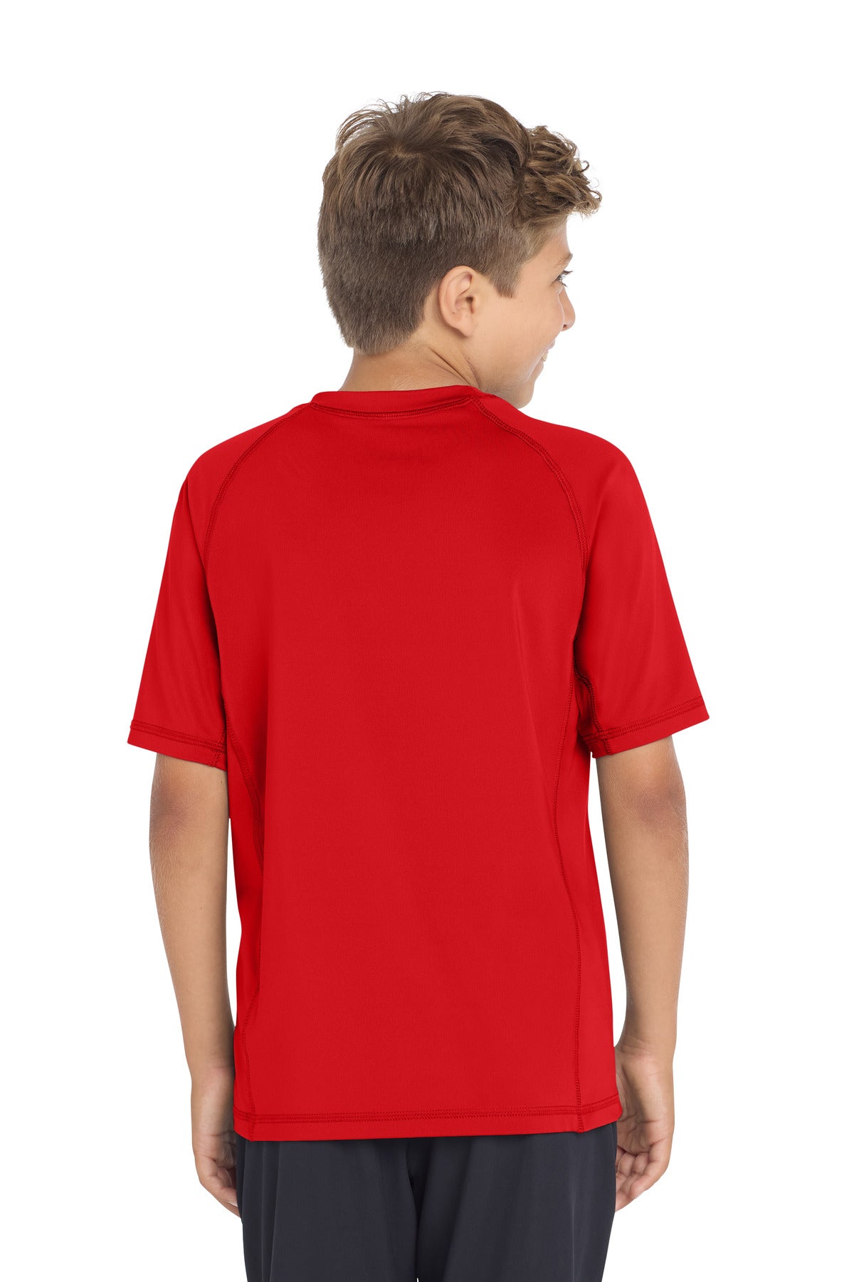 True Red Sport-Tek Youth Rashguard Tee. YST470 plain
