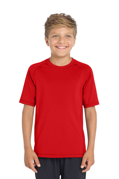 True Red Sport-Tek Youth Rashguard Tee. YST470 plain