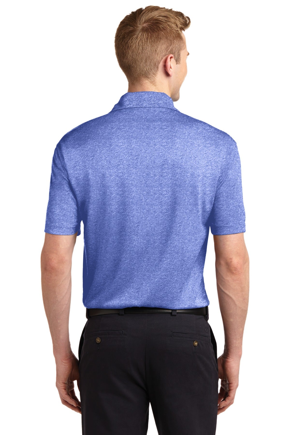 True Royal Hth Sport-Tek Heather Contender Polo. ST660 plain