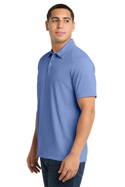 True Royal Hth Sport-Tek PosiCharge Tri-Blend Wicking Polo. ST405 plain
