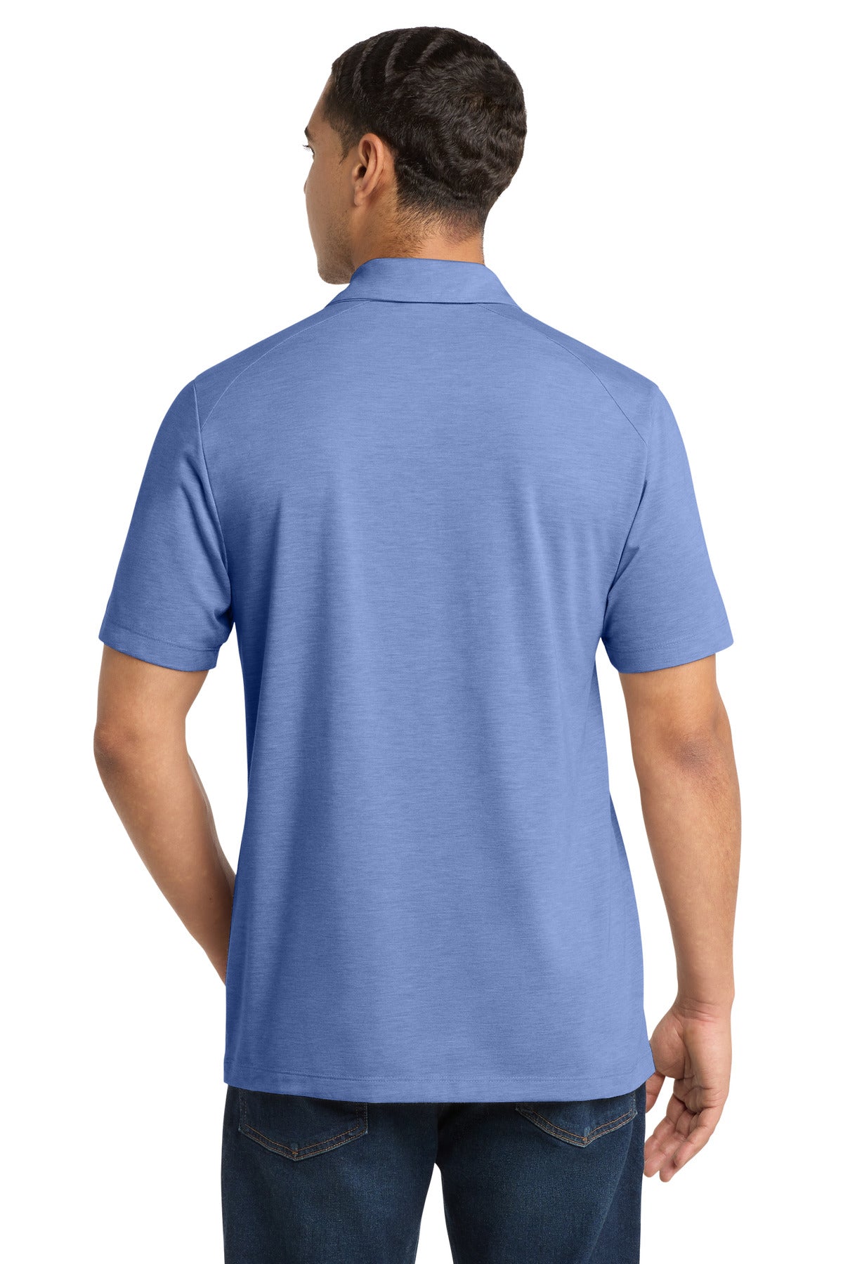 True Royal Hth Sport-Tek PosiCharge Tri-Blend Wicking Polo. ST405 plain