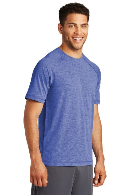 True Royal Hth Sport-Tek PosiCharge Tri-Blend Wicking Raglan Tee. ST400 plain