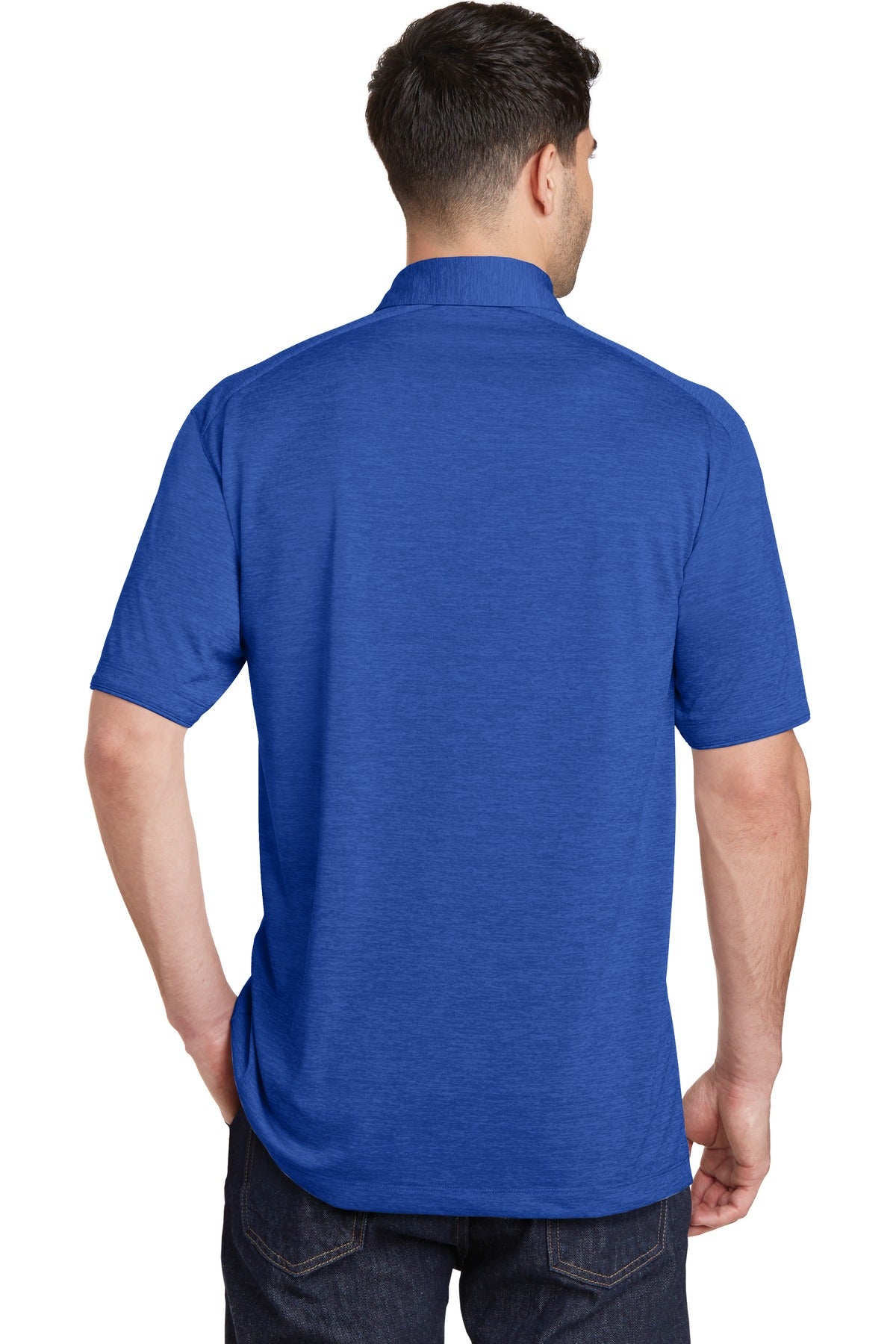 True Royal Port Authority Digi Heather Performance Polo. K574 plain