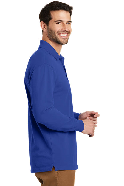 True Royal Port Authority EZCotton Long Sleeve Polo. K8000LS plain