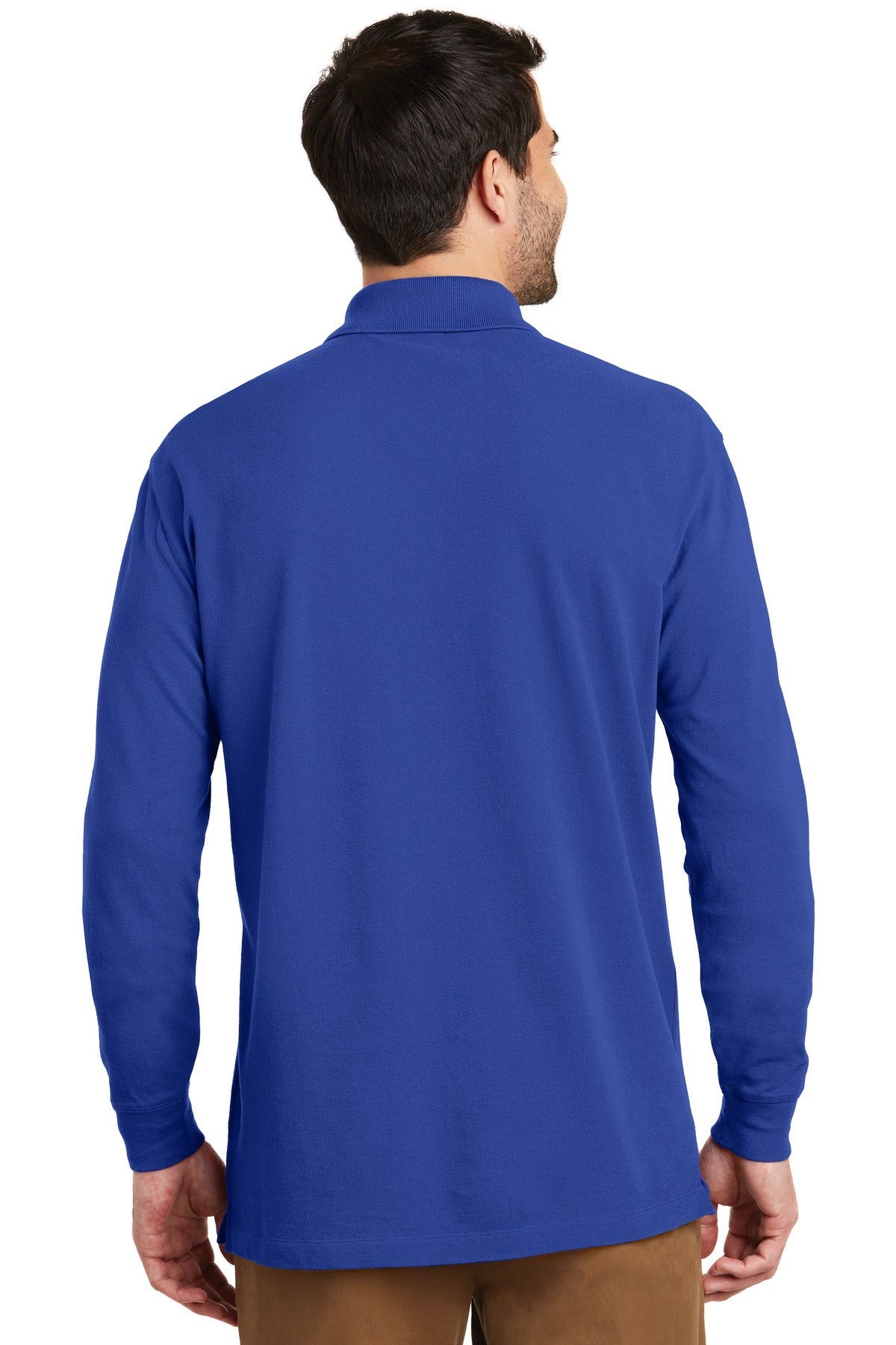 True Royal Port Authority EZCotton Long Sleeve Polo. K8000LS plain