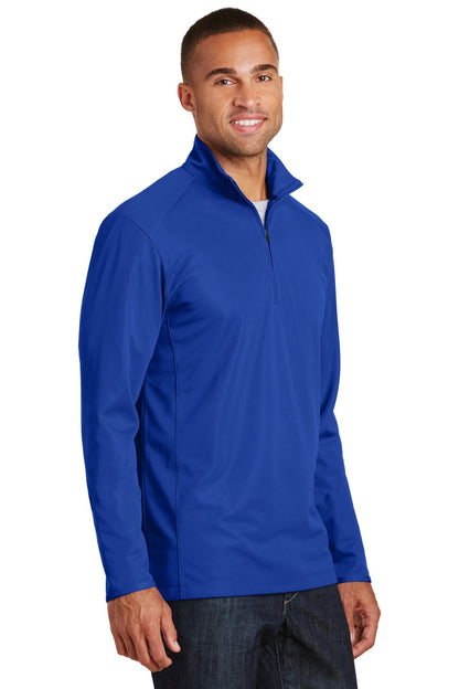 True Royal Port Authority Pinpoint Mesh 1/2-Zip. K806 plain