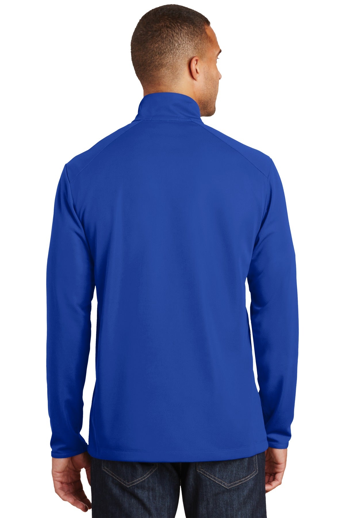 True Royal Port Authority Pinpoint Mesh 1/2-Zip. K806 plain