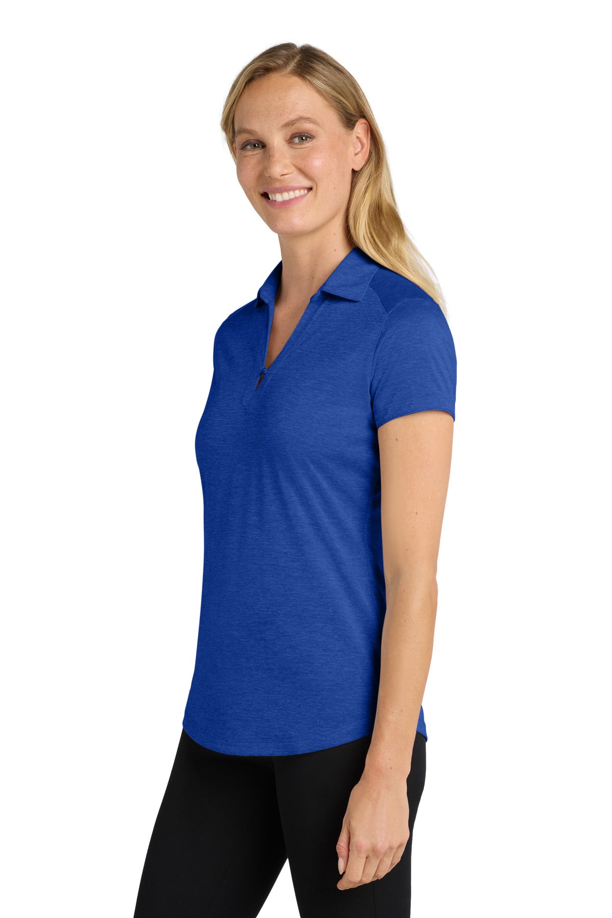 True Royal Port Authority Women's Digi Heather Performance Polo. L574 plain