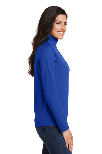 True Royal Port Authority Women's Pinpoint Mesh 1/2-Zip . L806 plain