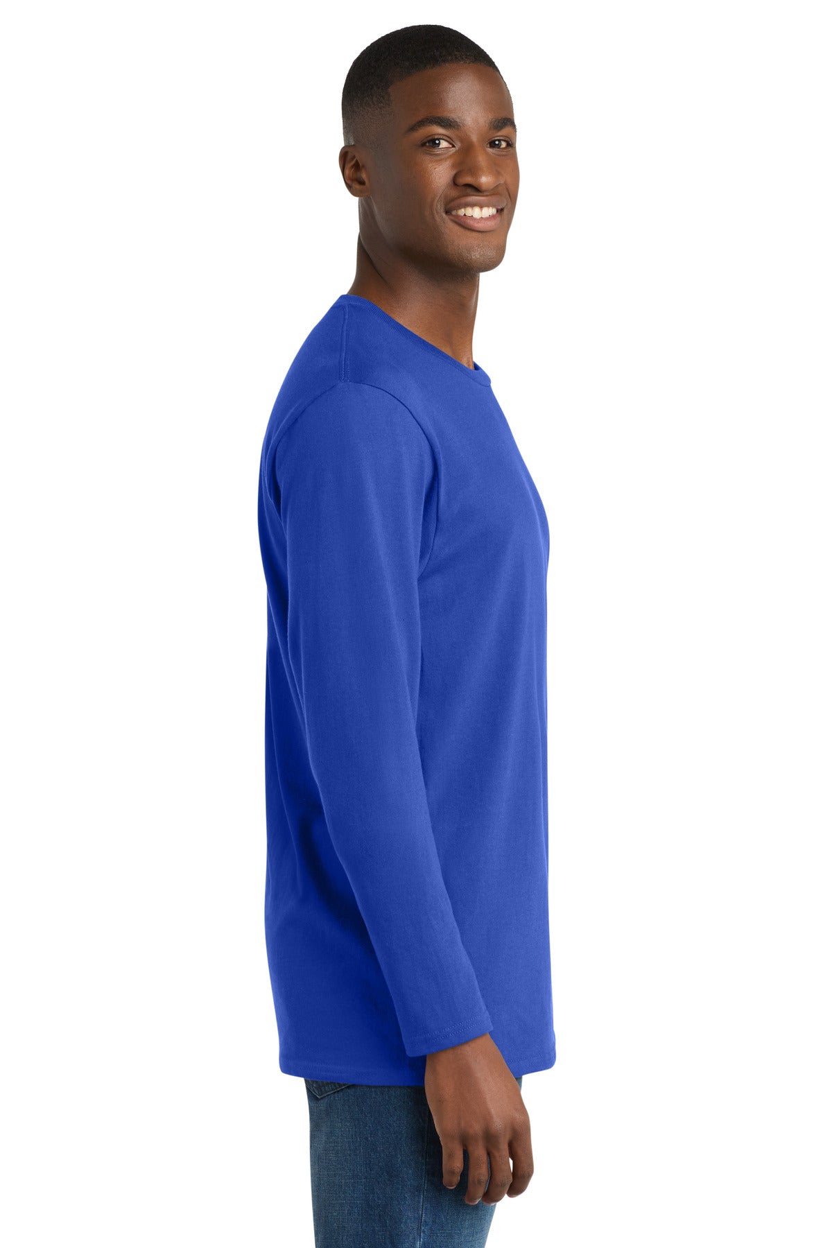 True Royal Port & Co Long Sleeve Bouncer Tee PC600LS plain