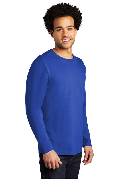 True Royal Port & Co Long Sleeve Bouncer Tee PC600LS plain