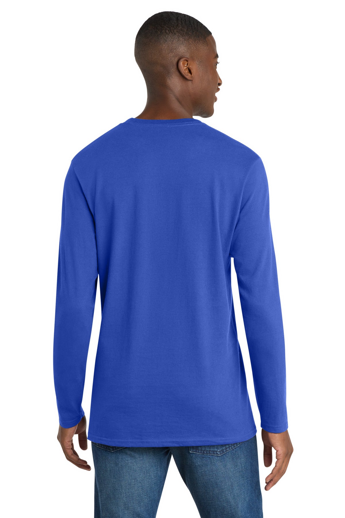 True Royal Port & Co Long Sleeve Bouncer Tee PC600LS plain