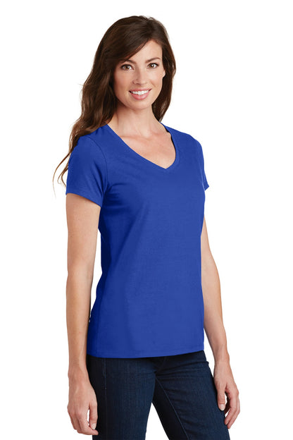 True Royal Port & Co Women's Fan Favorite V-Neck Tee. LPC450V plain