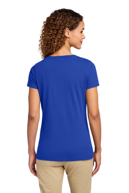 True Royal Port & Co Women's Fan Favorite V-Neck Tee. LPC450V plain