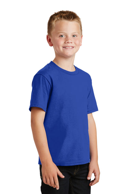True Royal Port & Co Youth Fan Favorite Tee. PC450Y plain