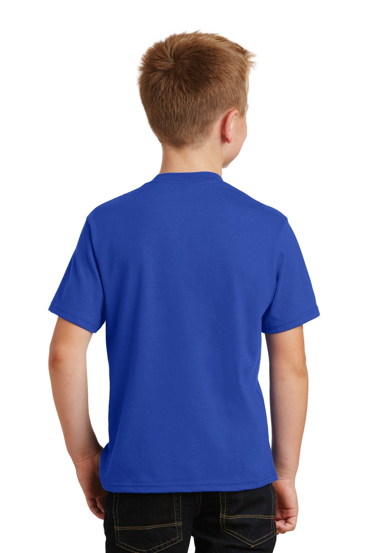 True Royal Port & Co Youth Fan Favorite Tee. PC450Y plain