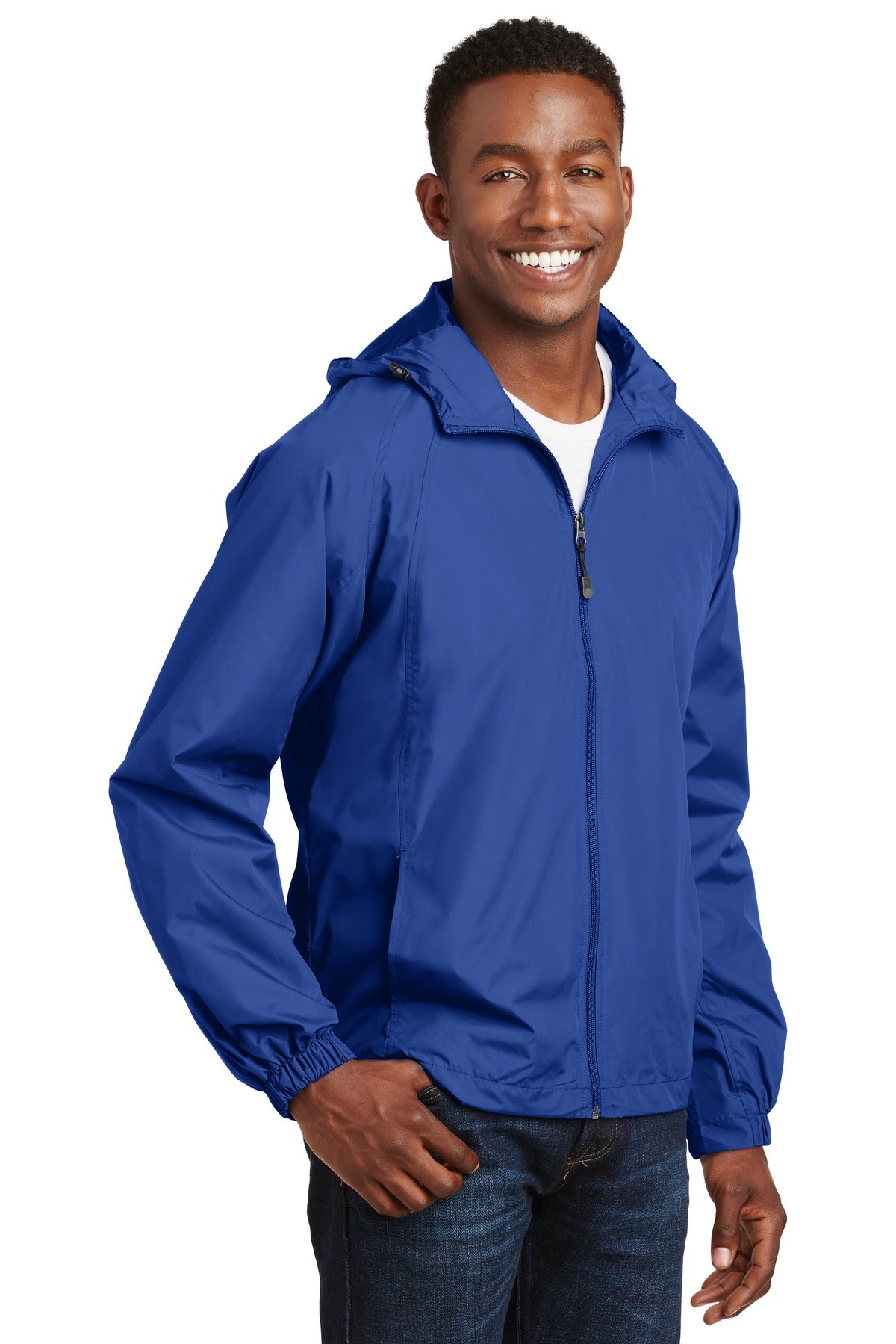 True Royal Sport-Tek Hooded Raglan Jacket. JST73 plain