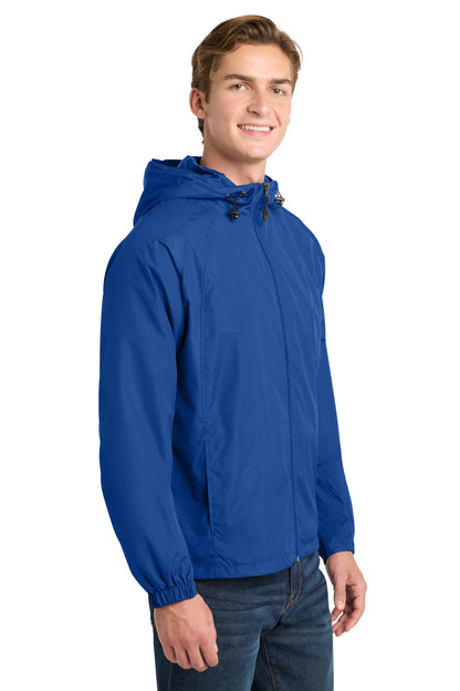 True Royal Sport-Tek Hooded Raglan Jacket. JST73 plain