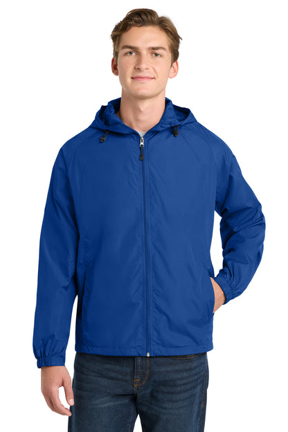 True Royal Sport-Tek Hooded Raglan Jacket. JST73 plain