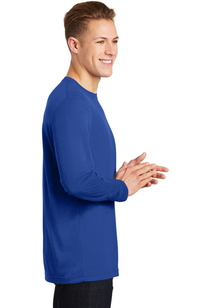 True Royal Sport-Tek Long Sleeve PosiCharge Competitor Cotton Touch Tee. ST450LS plain