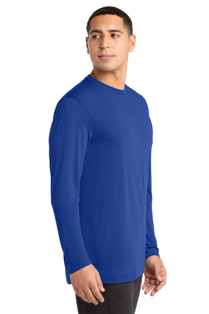 True Royal Sport-Tek Long Sleeve PosiCharge Competitor Cotton Touch Tee. ST450LS plain