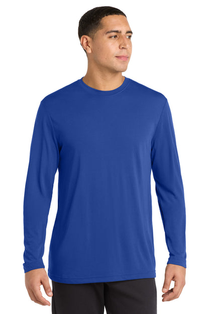 True Royal Sport-Tek Long Sleeve PosiCharge Competitor Cotton Touch Tee. ST450LS plain