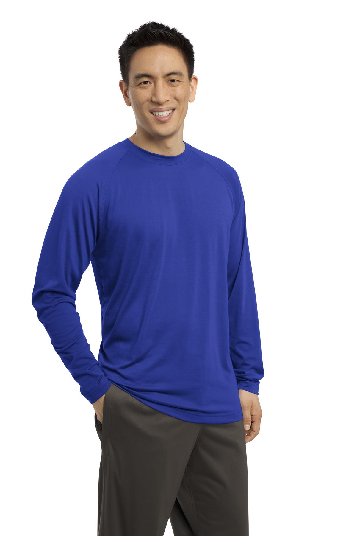 True Royal Sport-Tek Long Sleeve Ultimate Performance Crew. ST700LS plain