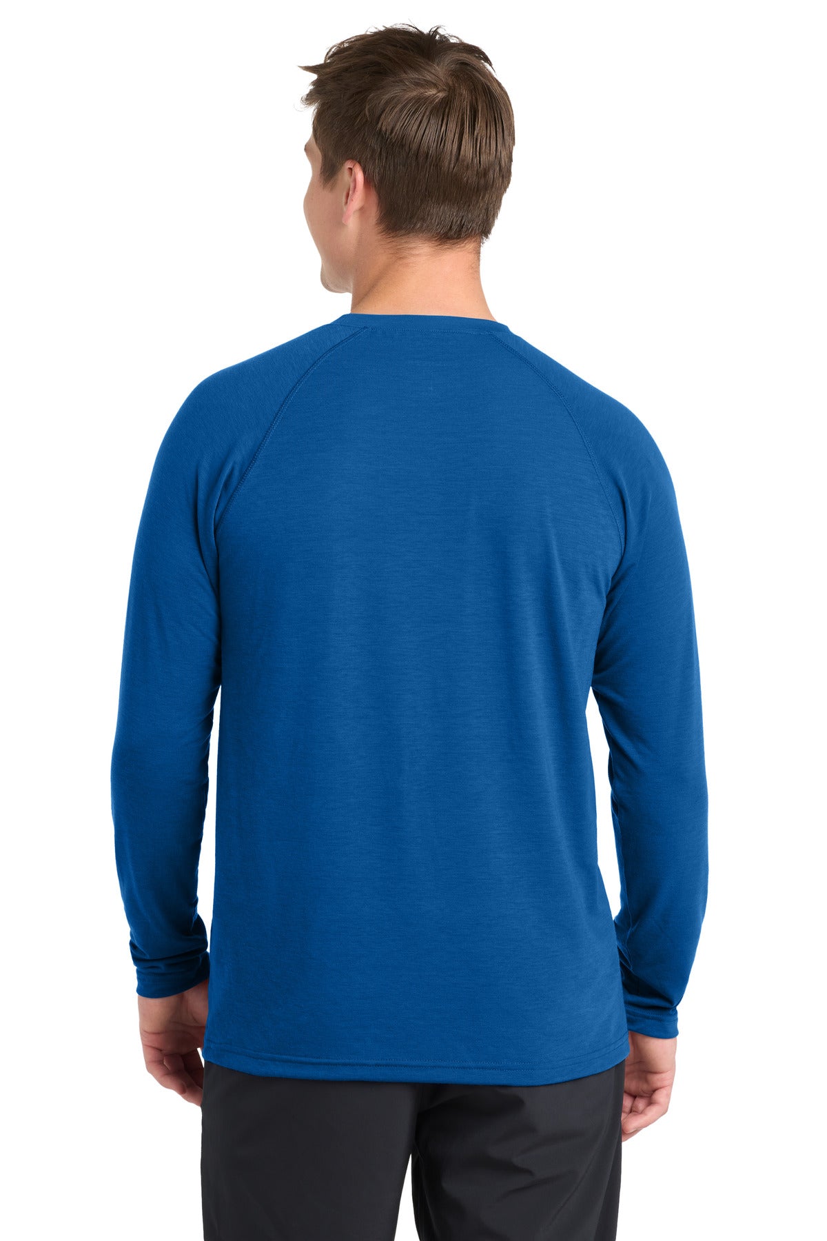 True Royal Sport-Tek Long Sleeve Ultimate Performance Crew. ST700LS plain