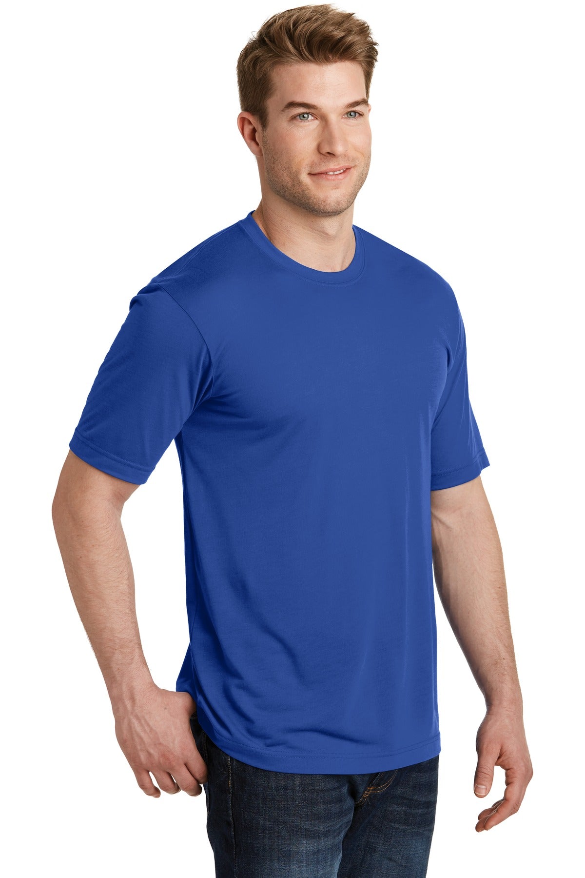 True Royal Sport-Tek PosiCharge Competitor Cotton Touch Tee. ST450 plain