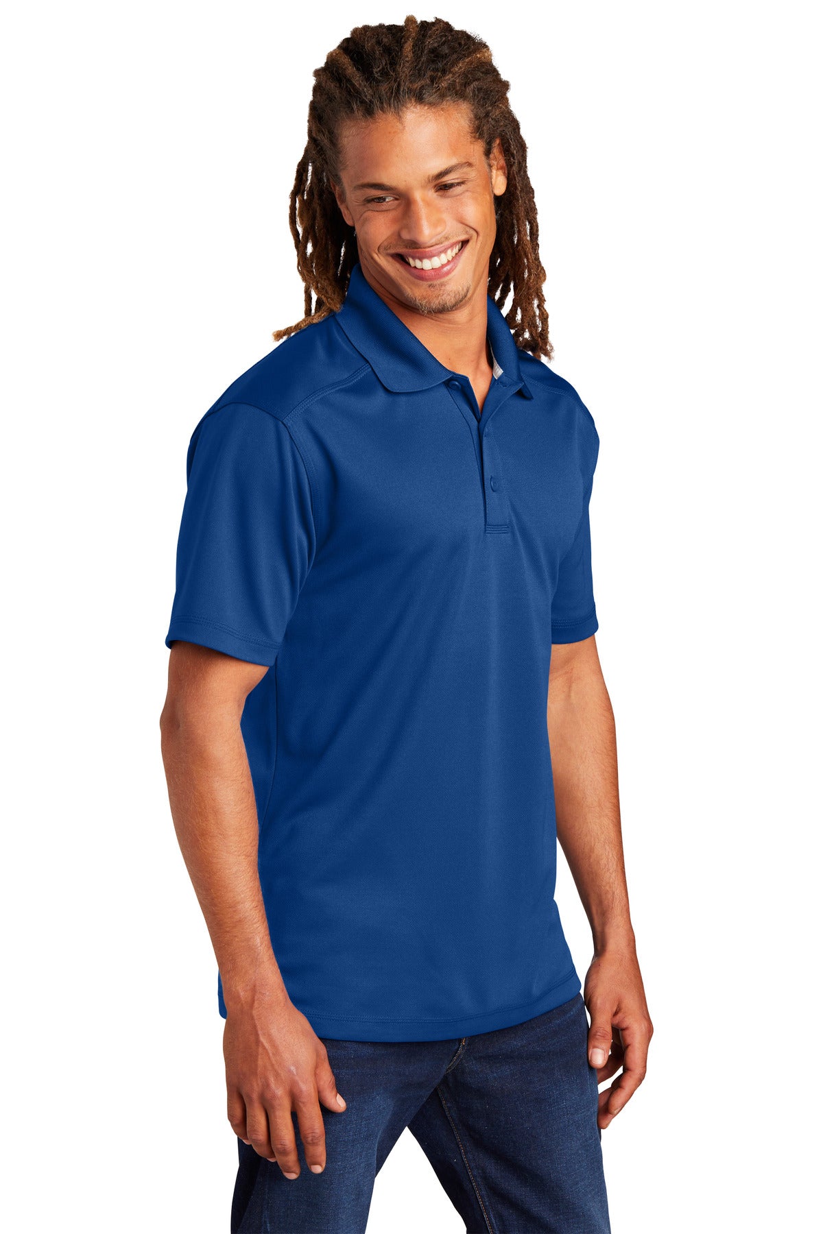True Royal Sport-Tek PosiCharge Micro-Mesh Polo. ST680 plain