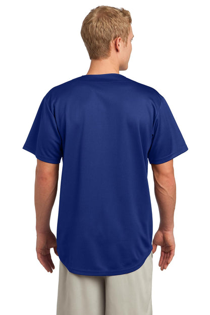 True Royal Sport-Tek PosiCharge Tough Mesh Full-Button Jersey. ST220 plain