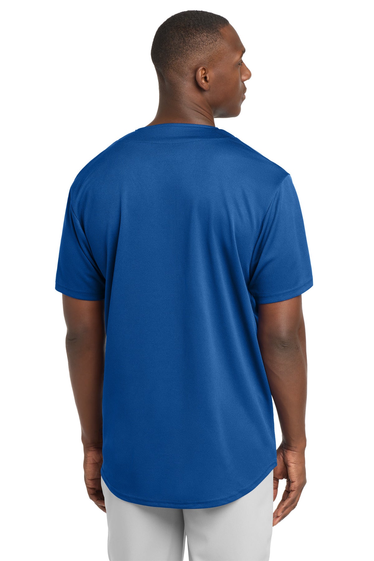 True Royal Sport-Tek PosiCharge Tough Mesh Full-Button Jersey. ST220 plain