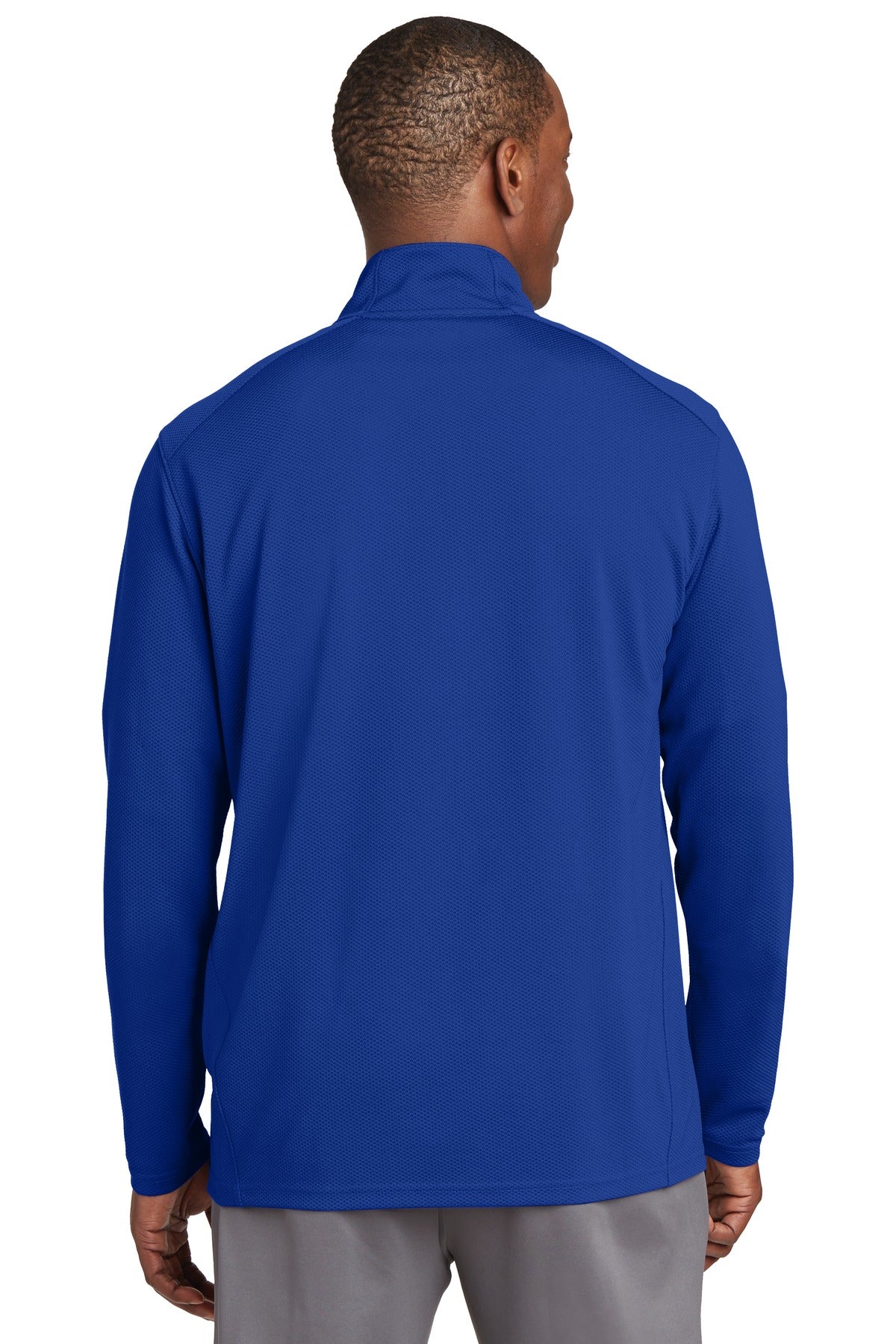 True Royal Sport-Tek Sport-Wick Textured 1/4-Zip Pullover. ST860 plain