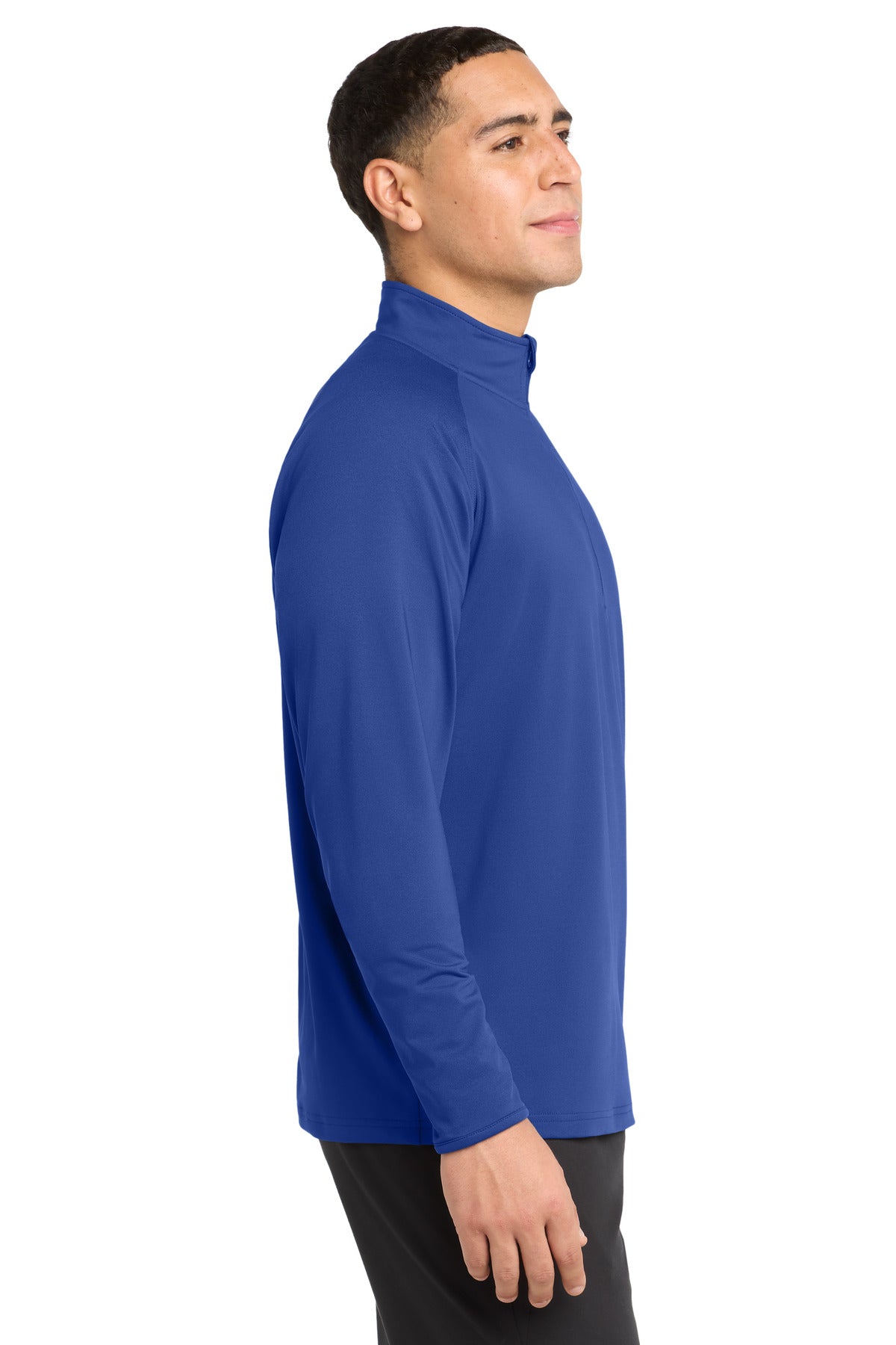 True Royal Sport-Tek Tall Sport-Wick Stretch 1/4-Zip Pullover. TST850 plain