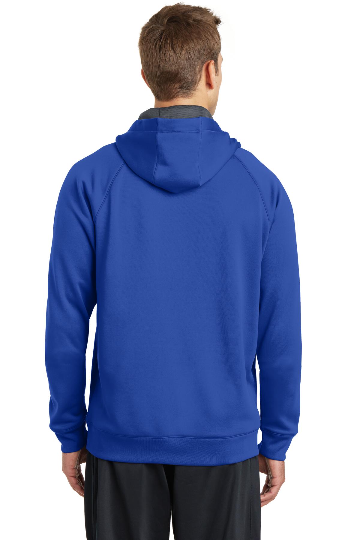 True Royal Sport-Tek Tech Fleece Hooded Sweatshirt. ST250 plain