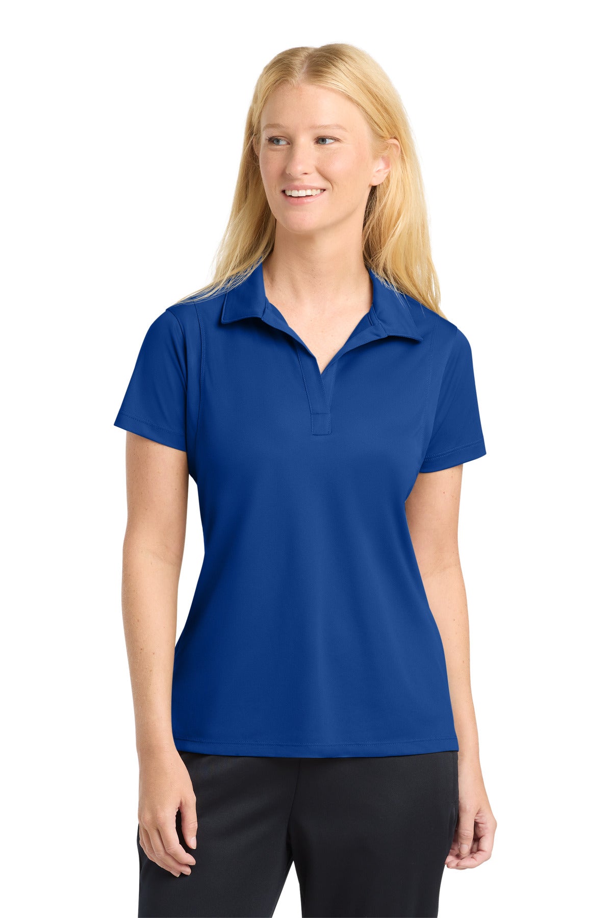 True Royal Sport-Tek Women's Micropique Sport-Wick Polo. LST650 plain