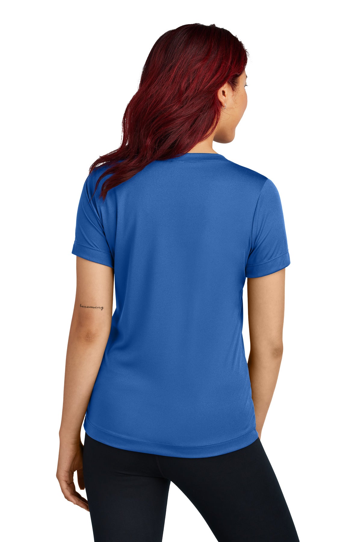 True Royal Sport-Tek Women's PosiCharge Competitor V-Neck Tee. LST353 plain