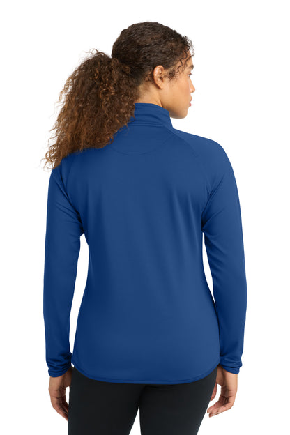 True Royal Sport-Tek Women's Sport-Wick Stretch 1/4-Zip Pullover. LST850 plain