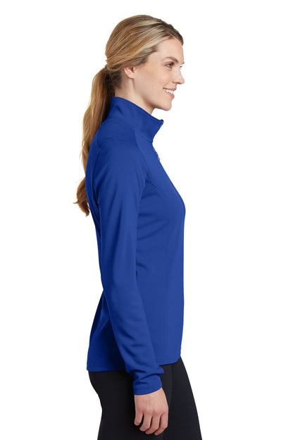 True Royal Sport-Tek Women's Sport-Wick Textured 1/4-Zip Pullover. LST860 plain