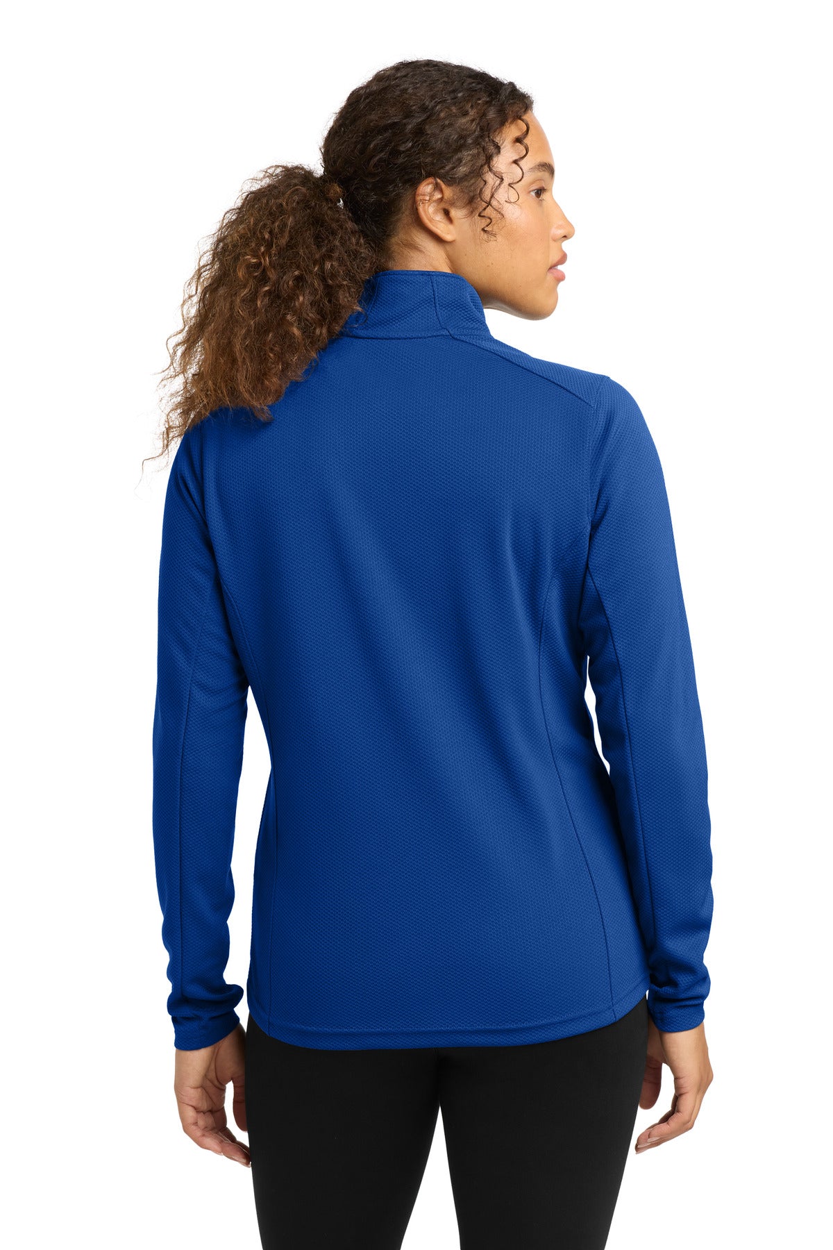 True Royal Sport-Tek Women's Sport-Wick Textured 1/4-Zip Pullover. LST860 plain