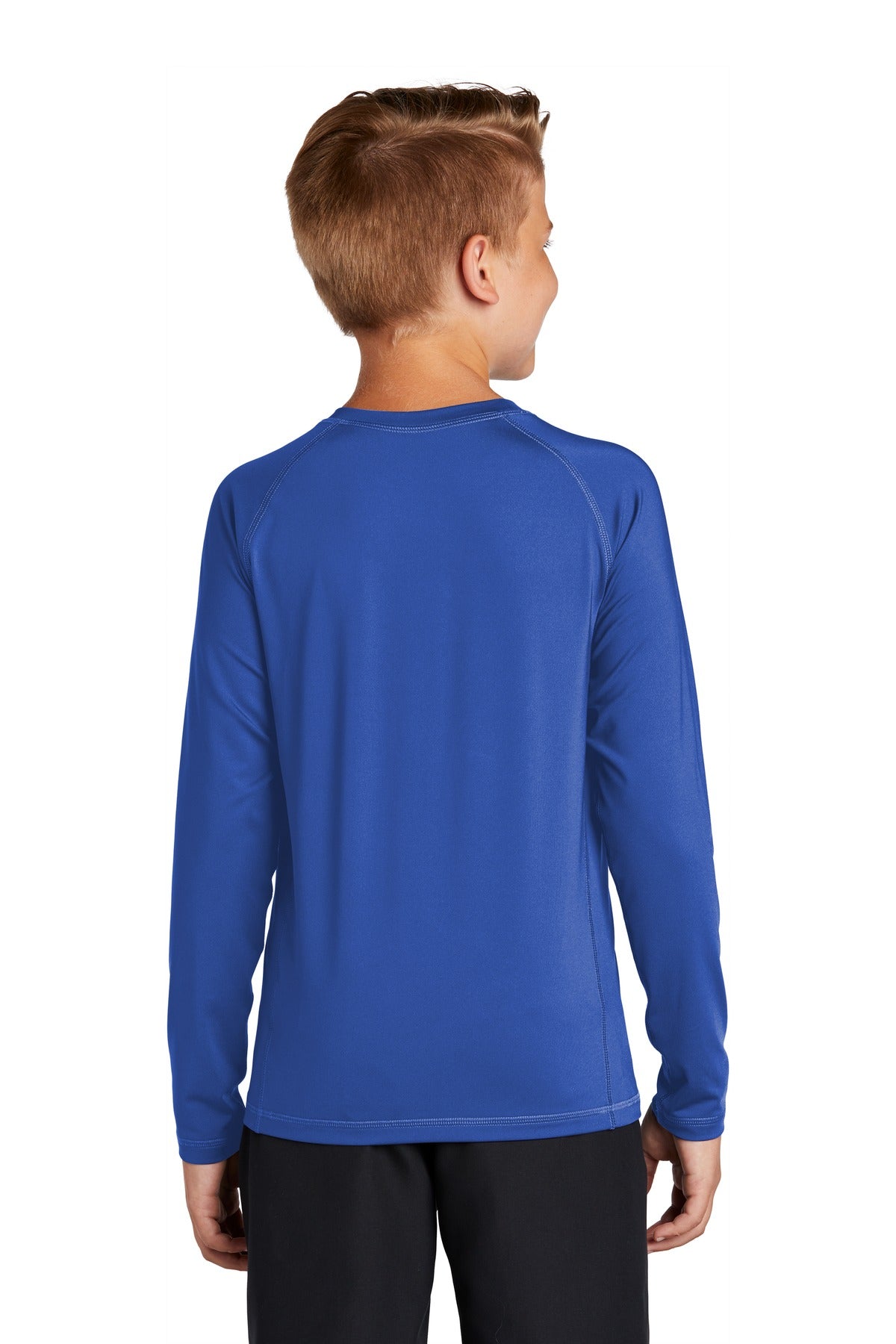 True Royal Sport-Tek Youth Long Sleeve Rashguard Tee. YST470LS plain