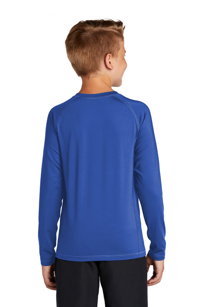 True Royal Sport-Tek Youth Long Sleeve Rashguard Tee. YST470LS plain