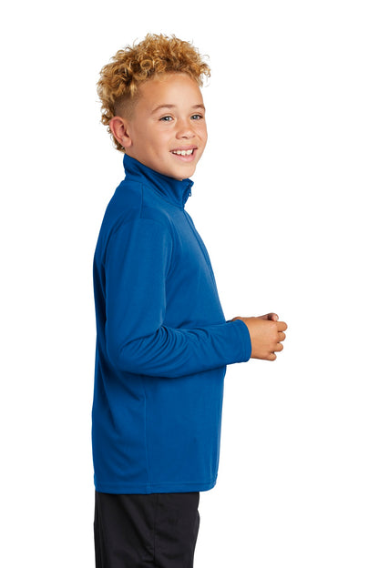True Royal Sport-Tek Youth PosiCharge Competitor 1/4-Zip Pullover. YST357 plain